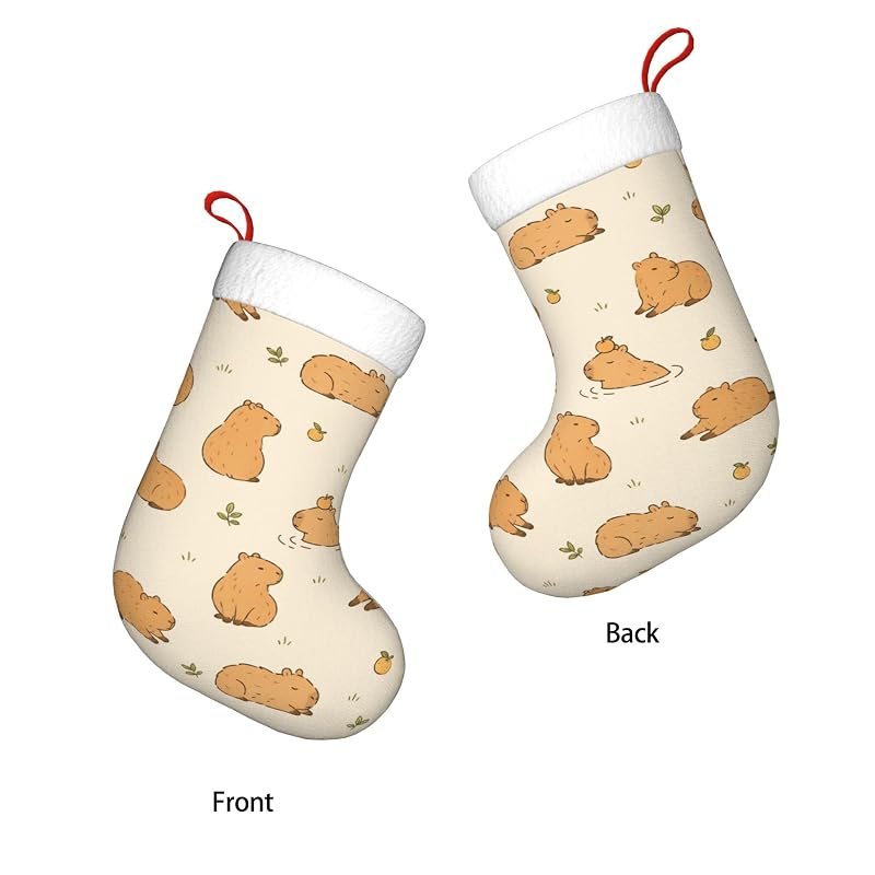 Cute Capybara Christmas Stocking - 18 Inch Plush Family Holiday Decor - Variation: Cute Capybara