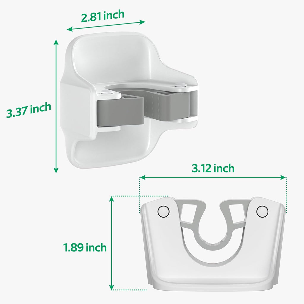 Reliahom Broom Holder Wall Mount - No Drilling, Self-Adhesive Mop Grippers | 5 Pack, White Garage Organizer