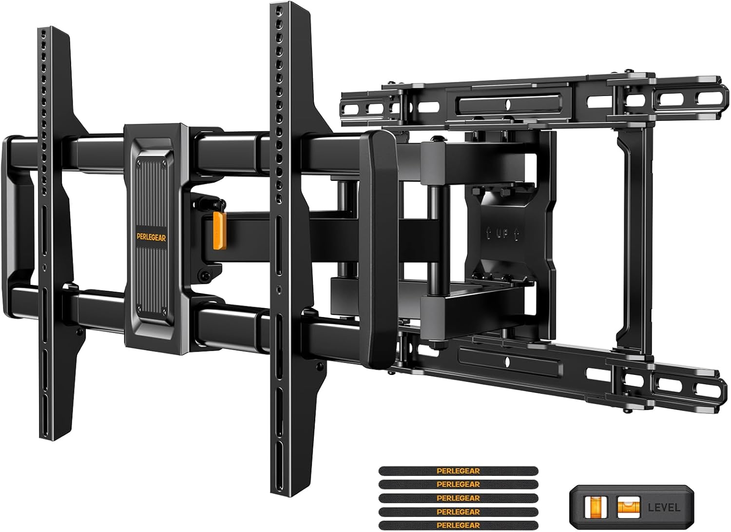 Perlegear Full Motion TV Wall Mount - Fits 42–97 Inch TVs Up to 132 lbs | Easy Setup, Swivel & Tilt