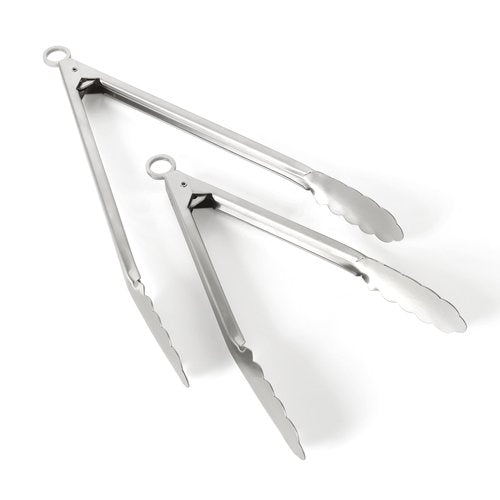 Martha Stewart Richburn 2-Piece Stainless Steel Tongs Set – 12-Inch and 9-Inch Kitchen Tongs for Grilling, Serving, and Cooking