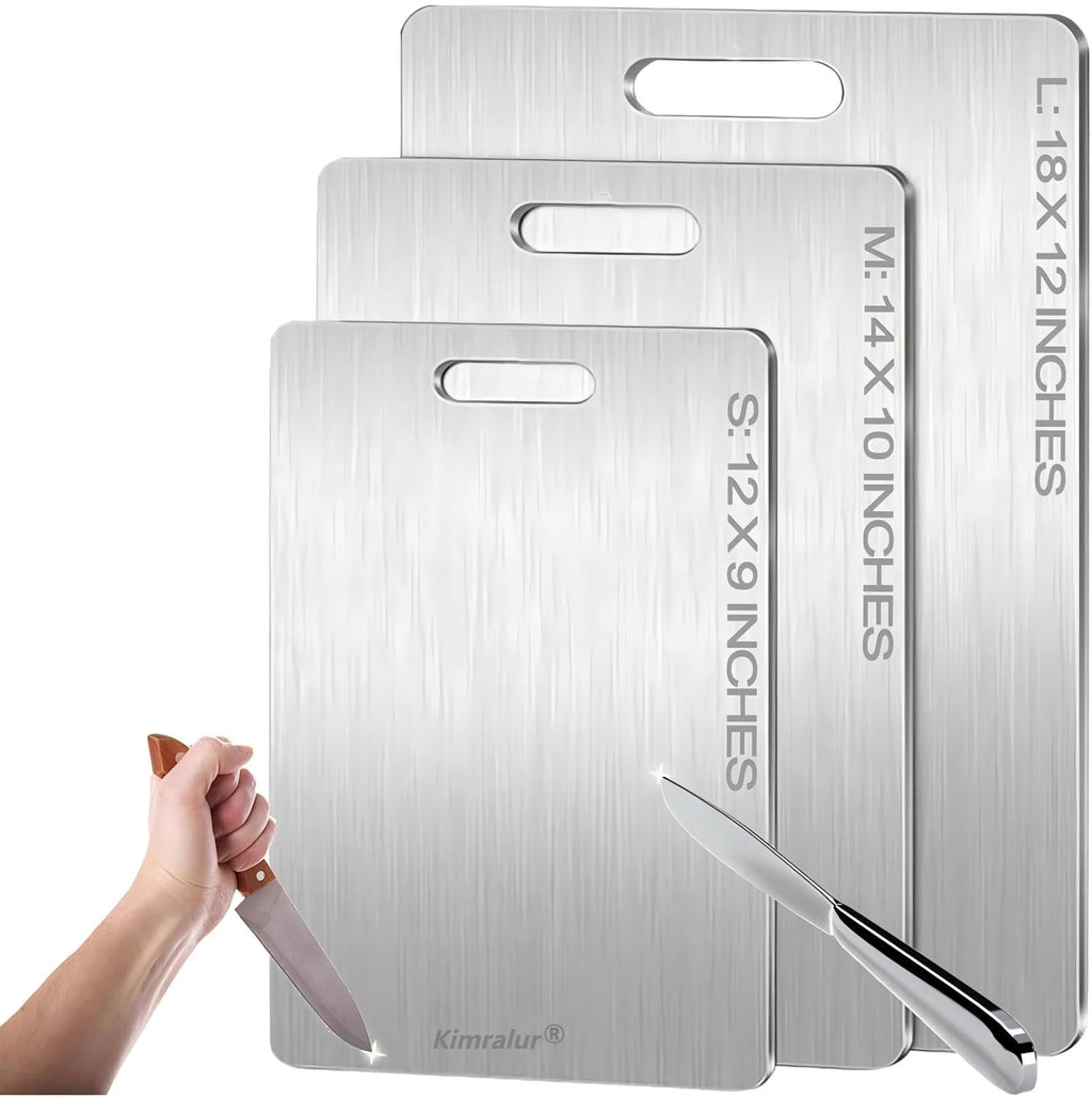 Titanium Cutting Board, Double Sided - Non Slip, Dishwasher Safe Chopping Board for Kitchen, Non Toxic, Easy to Clean, 2026 Upgrade (100% Pure Food Grade Titanium) (18''L x 12''W)