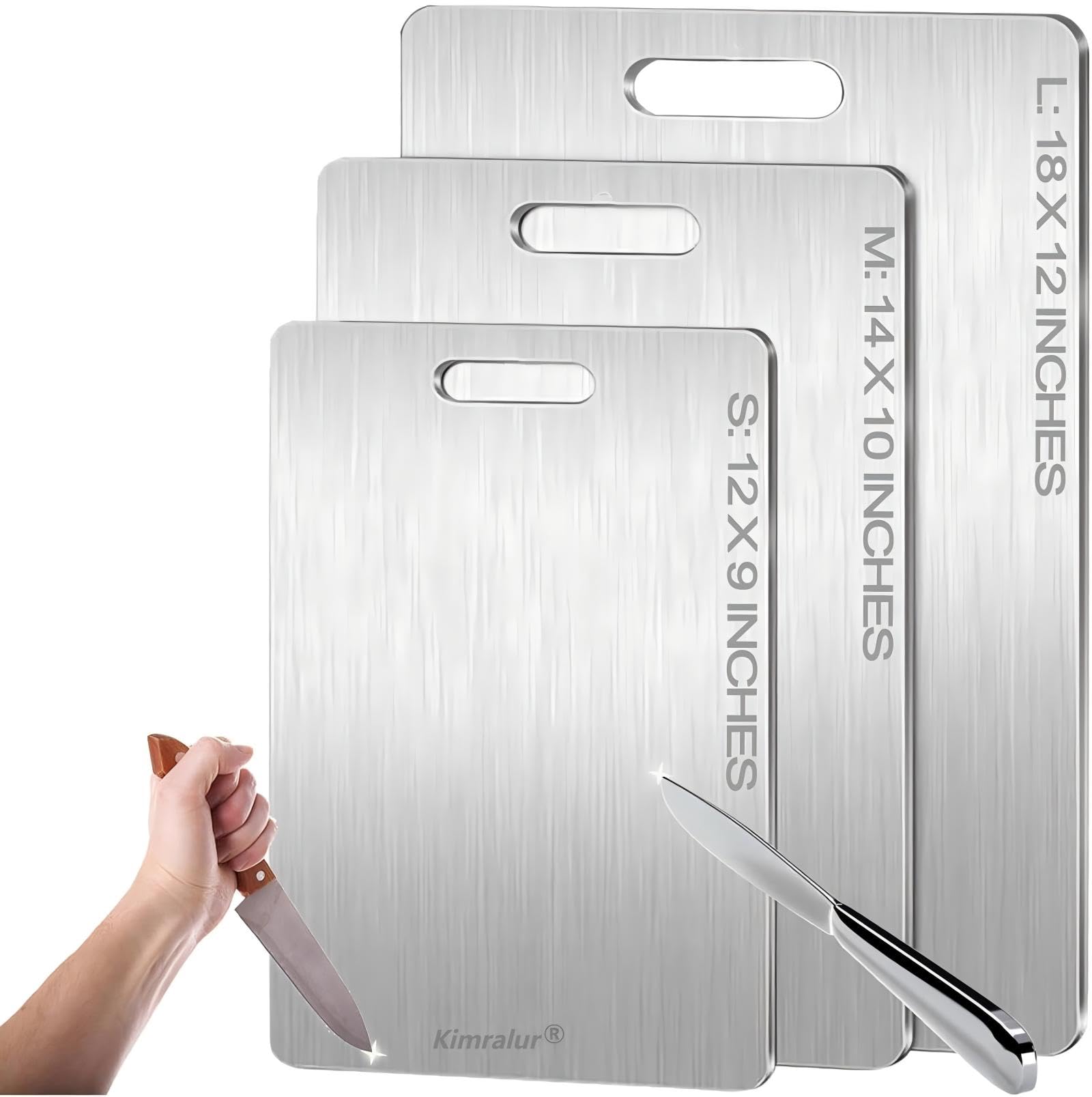 Titanium Cutting Board, Double Sided - Non Slip, Dishwasher Safe Chopping Board for Kitchen, Non Toxic, Easy to Clean, 2026 Upgrade (100% Pure Food Grade Titanium) (18''L x 12''W)