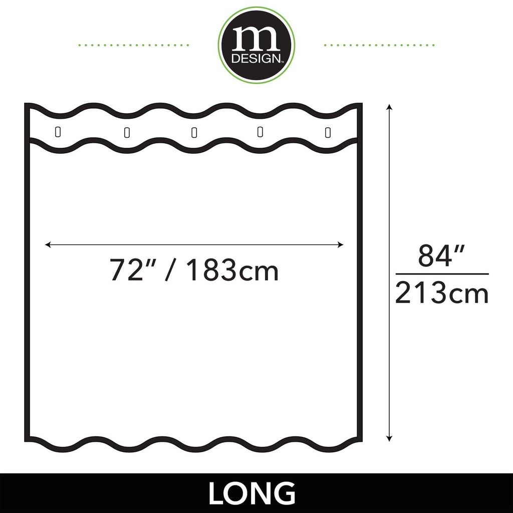 mDesign Decorative Get Naked Print - Easy Care Fabric Shower Curtain with Reinforced Buttonholes, for Bathroom Showers, Stalls and Bathtubs, Machine Washable - 72" x 84" - Navy Blue/White