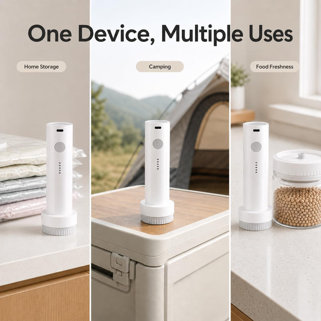 OVRRCSME Cordless Electric Vacuum Pump for Vacuum Storage Bags Travel Air PUM（Storage Bags Not Included in This Package）