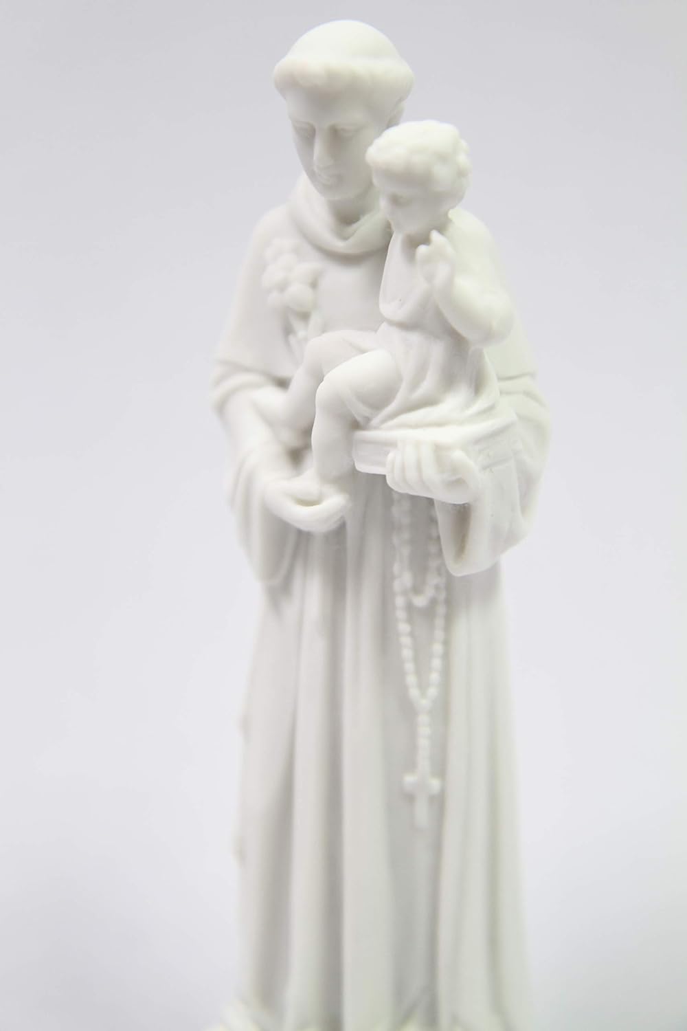 Vittoria Collection | 6" Saint Anthony De Padua White Statue Sculpture - Authentic Italian Craftsmanship