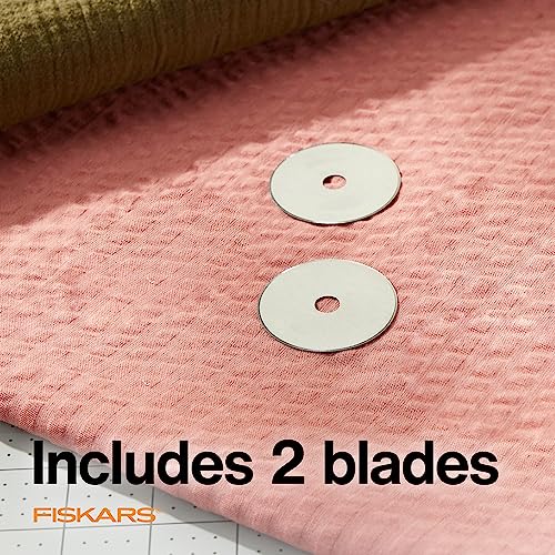 Fiskars 60mm Titanium Rotary Cutter Blades - 2-Pack for Fabric Cutting