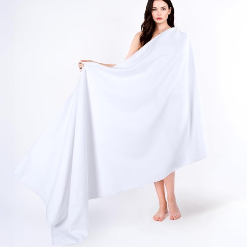 Cotton Paradise 100% Cotton Oversized Bath Sheet - Extra Large 40x80 White Turkish Towel
