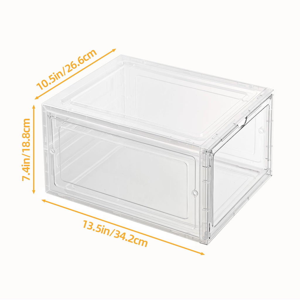 beehomay Hat Organizer Box,Stackable Clear Baseball Caps Holder Box Containers with Magnetic Door for Hats Snapback Cap Storage,Clear Hat Storage with Magnetic Door, Holds 20 Hats(clear, 2 pack)