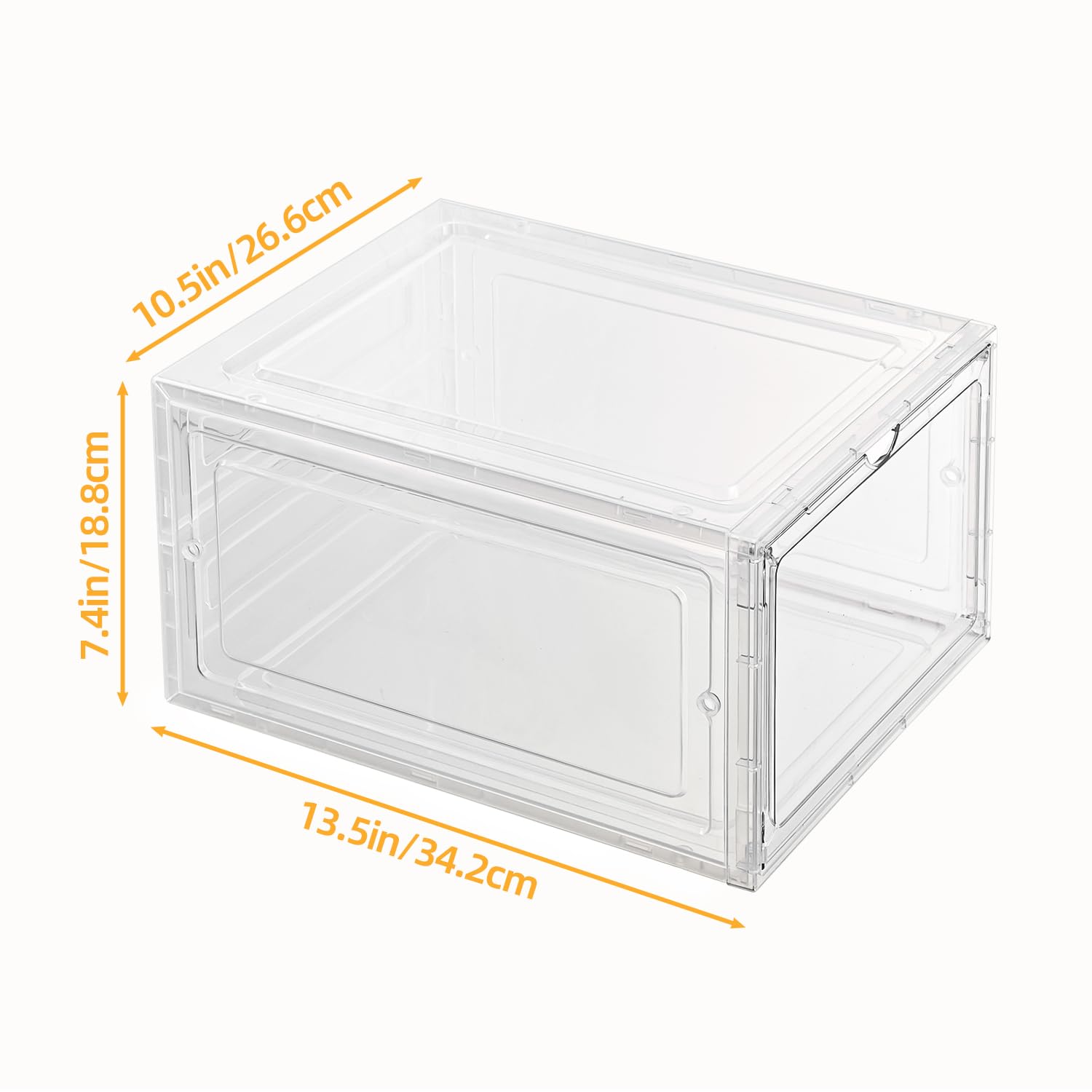 beehomay Hat Organizer Box,Stackable Clear Baseball Caps Holder Box Containers with Magnetic Door for Hats Snapback Cap Storage,Clear Hat Storage with Magnetic Door, Holds 20 Hats(clear, 2 pack)