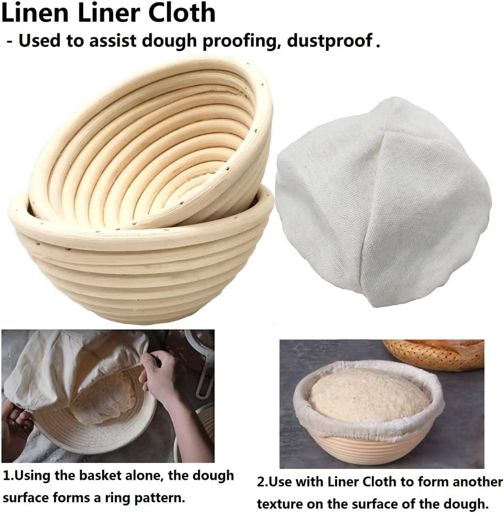 Round Banneton Basket by [Brand Name] - 5-Inch Bread Proofing Bowl with Removable Liner | Perfect for Sourdough Baking
