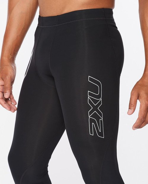 2XU Men's Core 3/4 Compression Tights, Black/Silver, X-Small
