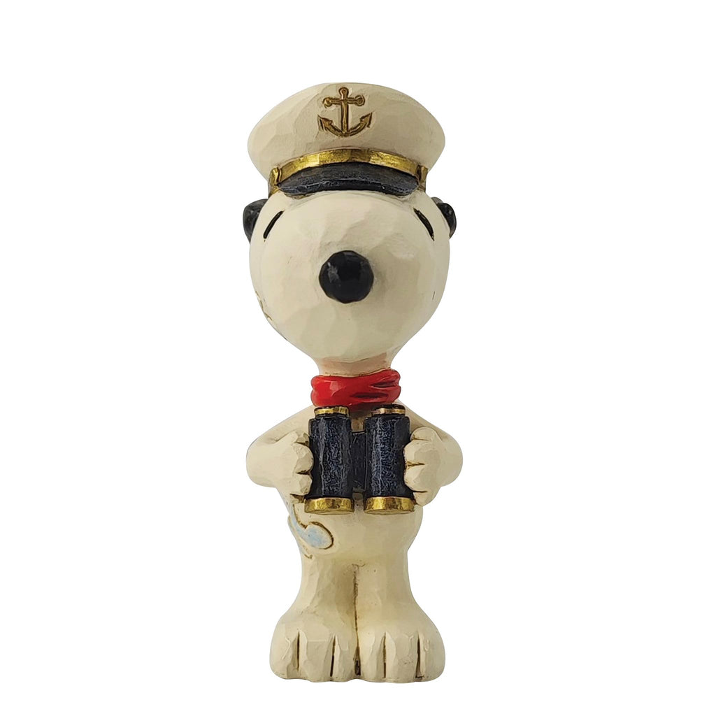 Enesco Peanuts Collection by Jim Shore Snoopy Sailor Captain Miniature Figurine- Stone Resin Hand Crafted Painted Collectible Peanuts Snoopy Mini Figurines Home Decor Statue, 3.5 Inch