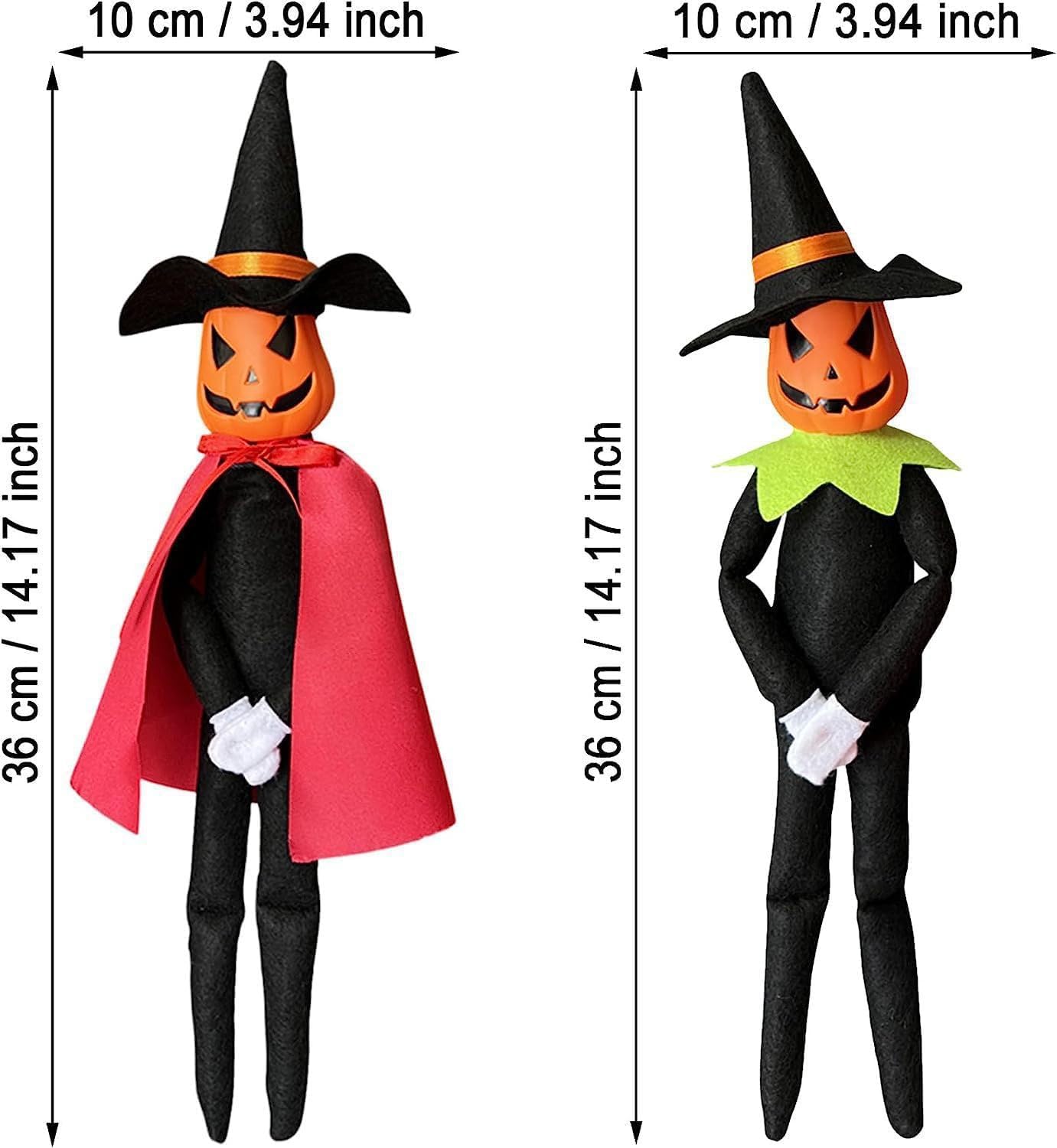 Rugwun Halloween Pumpkin Elf Doll - 14-Inch Handmade Stuffed Toy for Halloween & Christmas Decor