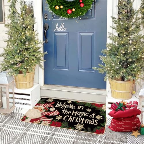 Baccessor Christmas Santa Claus Doormat 17x29 Inch - Non-Slip Holiday Decor