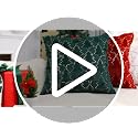 VAKADO 18x18 Pink Christmas Throw Pillow Covers Set of 2 Embroidered Holiday Cushion Cases