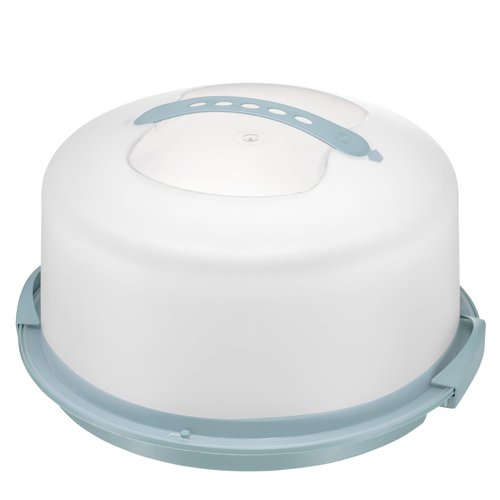 Tribello Extra Large Cake Storage Container, Cake Carrier With Handle Holds Cake 12 X 12 X 5 (Blue)
