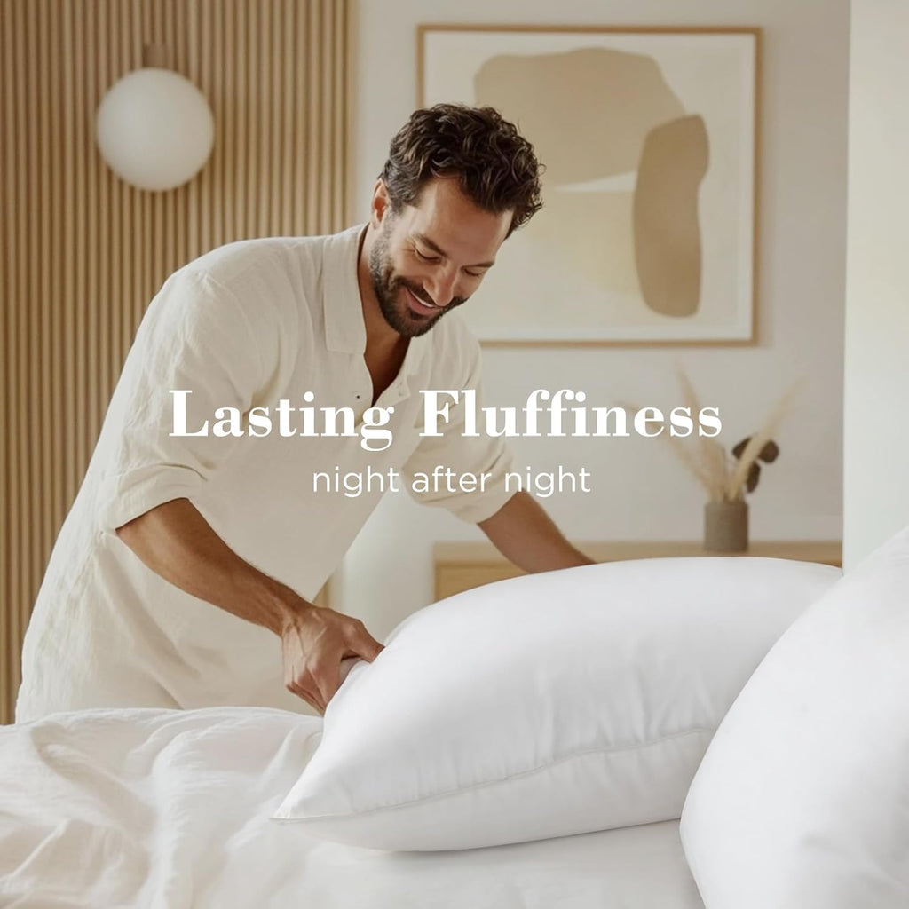 Viewstar King Size Bed Pillows - Soft Down Alternative for All Sleep Positions | Hotel Collection, White, Set of 2