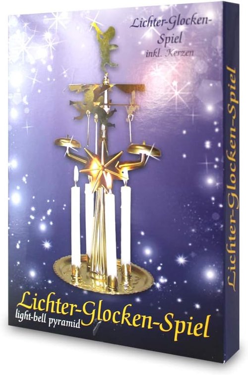 Idena Glockenspiel Lights - 4 Candle Musical Decoration for Festive Occasions