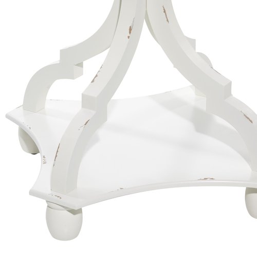 Deco 79 Wooden Side End Accent Table End Table with Brown Wood Top, Side Table 20" x 20" x 25", White