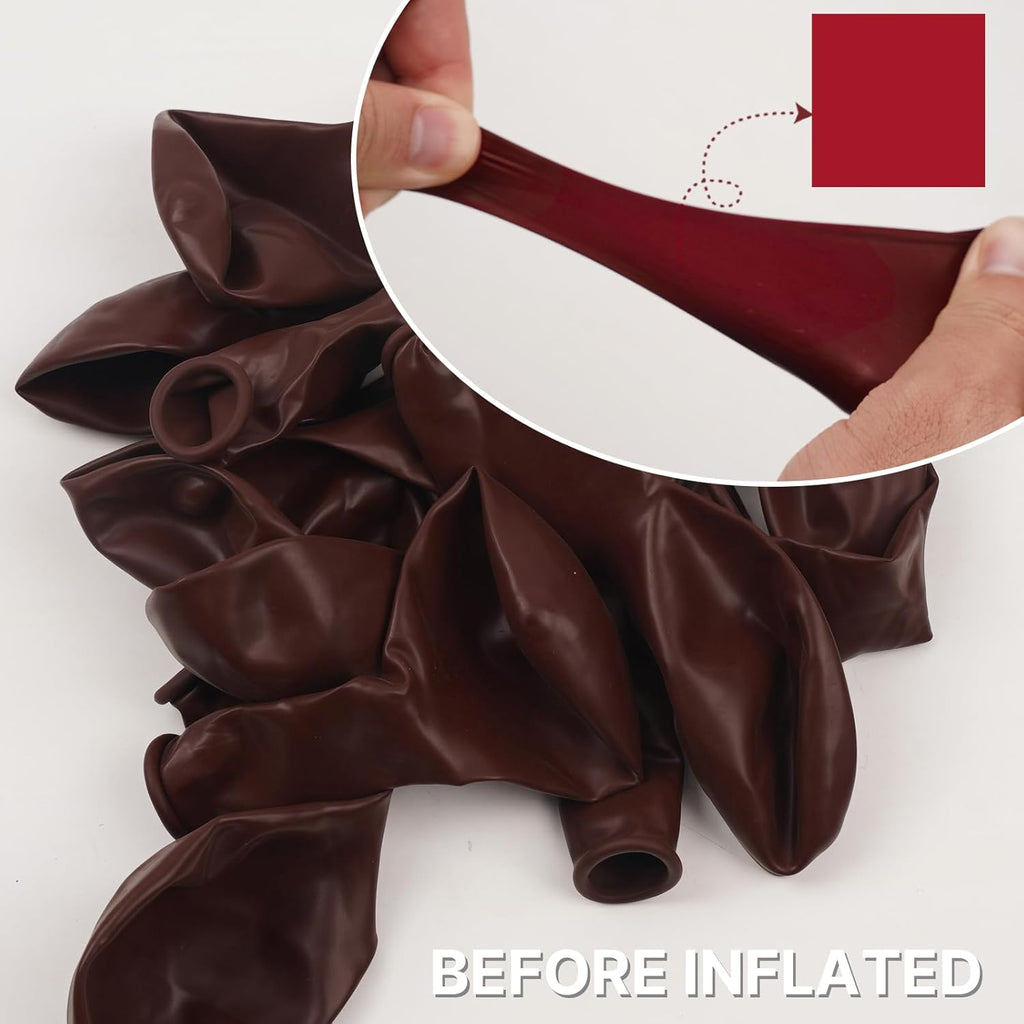 PartyWoo Burgundy Balloons - 100pcs 12 Inch Dark Chestnut Red for Graduation & Events