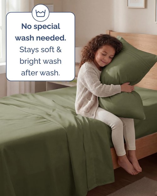 Hotel Luxury Twin Size Sheet Set by [Brand Name] - Comfy, Breathable & Cooling - Soft, Wrinkle-Free Sage Green