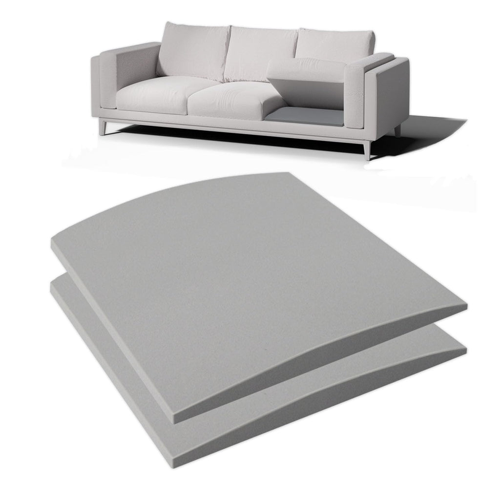 Spongiduits Couch Cushion Support for Sagging Seat, 20"x20"x2" 40D High Density Curved Foam Sofa Cushion Support, Under-Cushion Sag Repair,Grey Set of 2