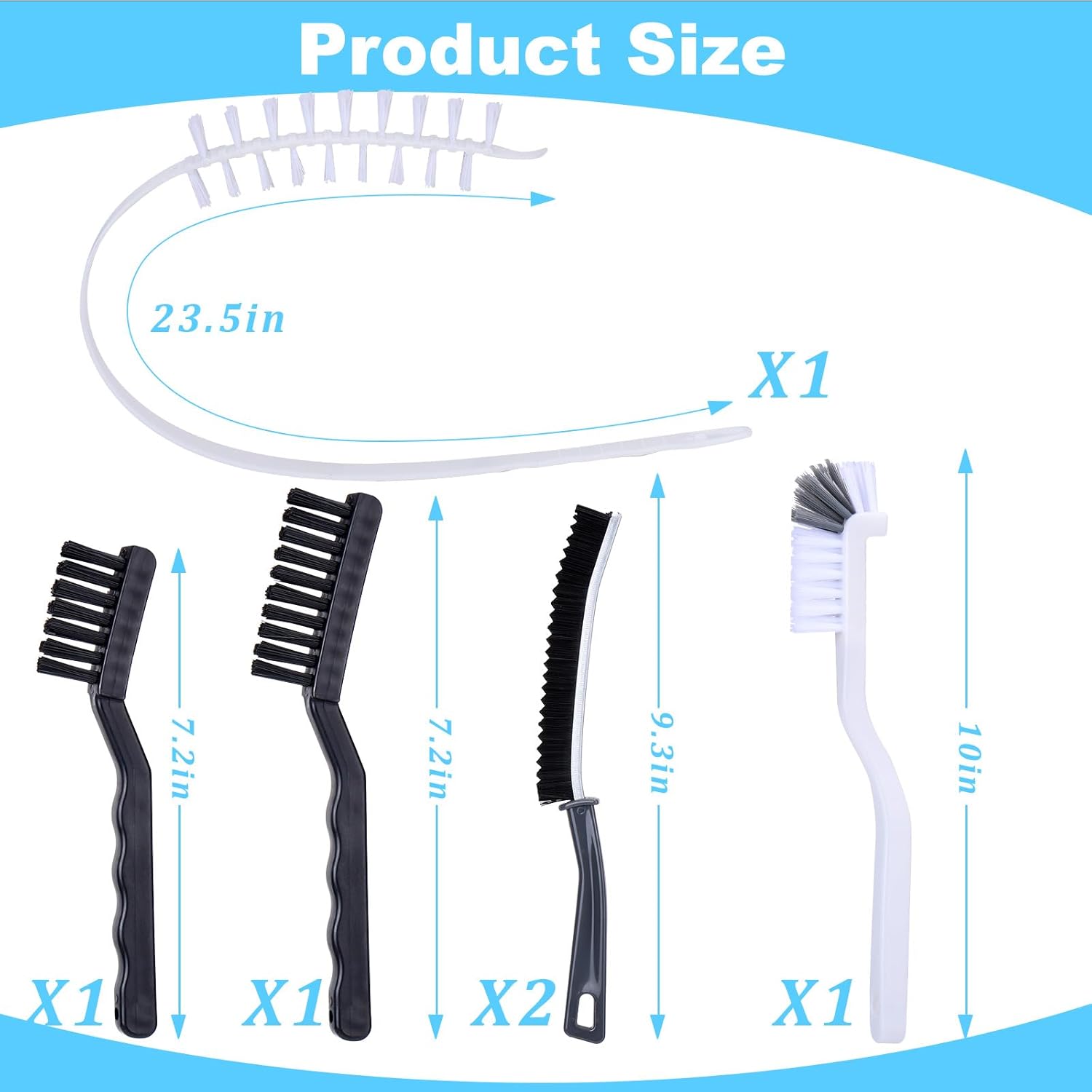 Palksky Washing Machine Cleaning Brush Set - 1 Drum Slot & 5 Crevice Brushes for Front Load Washers