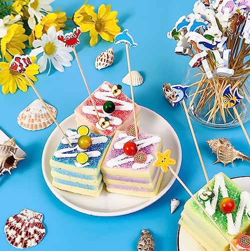 100Pcs Sea Animals Toothpicks - Cute Fish Theme Cocktail Picks