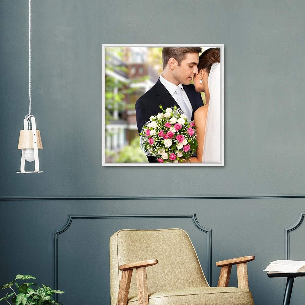 wall26 Framed Canvas Wall Art - Custom Living Room & Bedroom Decor | Ready to Hang, 24"x24", White Frame