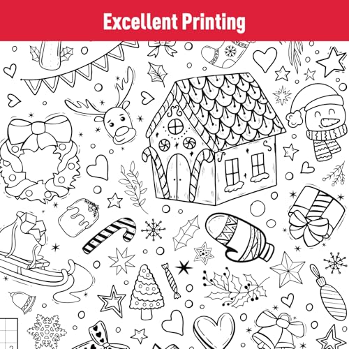 Christmas Coloring Tablecloth for Kids - 40 x 28 Inch Fun Activity