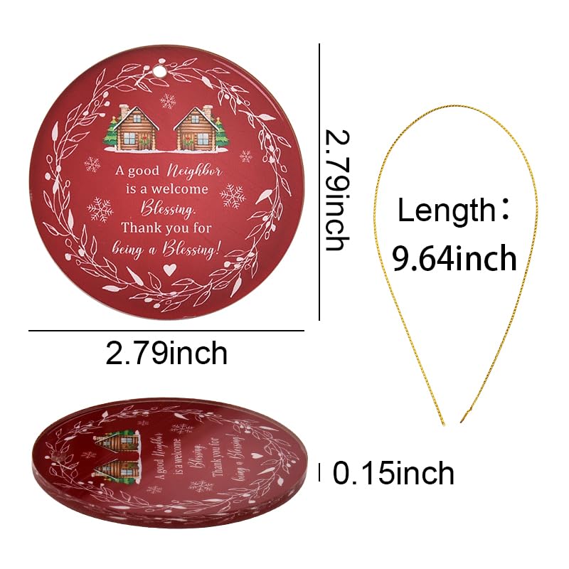 Good Neighbor Christmas Ornament - Wooden Appreciation Hanging Decor Gift
