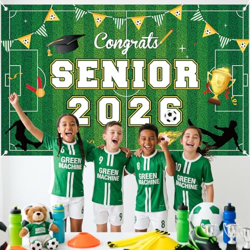 Soccer Graduation Banner | Class of 2026 Decor | 71x43in