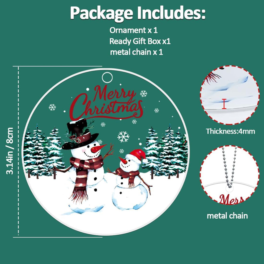 Snowman Christmas Ornaments 2025 - Unique Acrylic Ornaments for Tree Decor | Perfect Gifts for Women