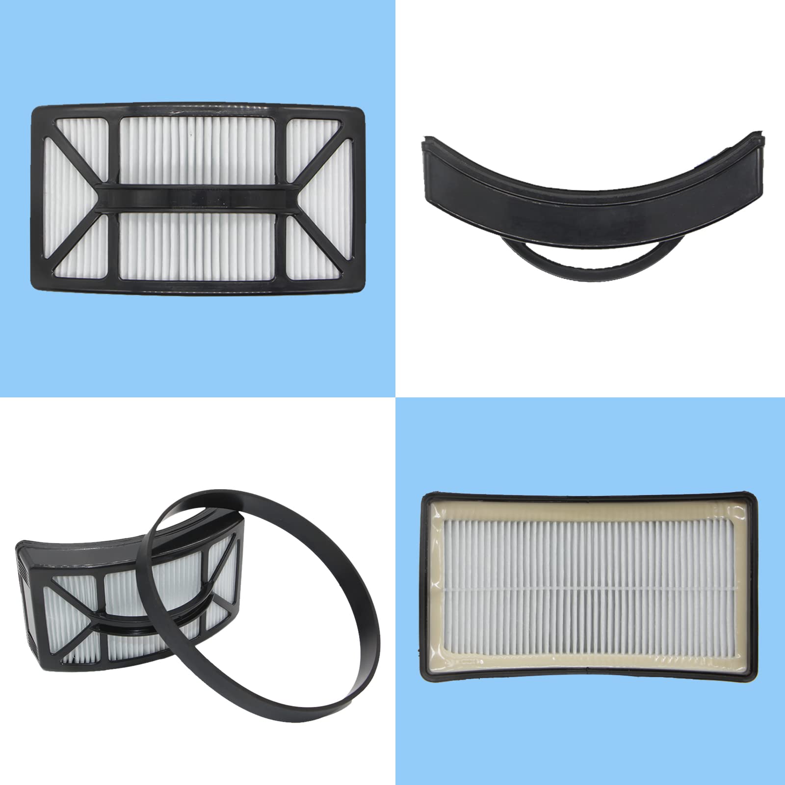 Aolleteau Filter Compatible with Bissell Vacuum 1790, 1792, Pet Vacuum 1793, 2488, 2486, 2487, 2492, 2490, 2489, 24899, 2491, 2494, 1307, 1309 (1 Pack Post-Motor Filter and 1 Pack Style 7/9/10 Belt)