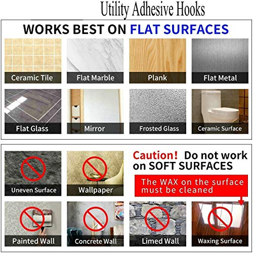 12 Pack Heavy Duty Self Adhesive Wall Hooks – 33LB Capacity