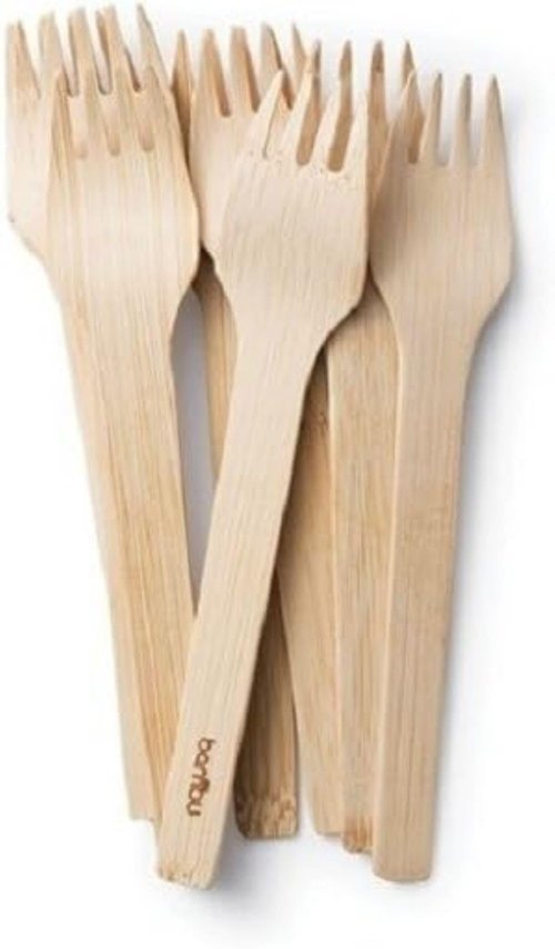 Bambu Pack of 250 - Bamboo Forks Disposable Set, Biodegradable Eco Friendly Products, Bamboo Utensils for Events, Compostable Cutlery - Bulk Case