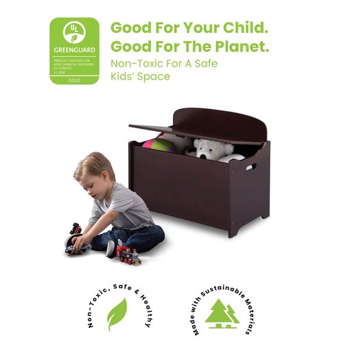 Delta Children MySize Deluxe Toy Box - Greenguard Gold Certified, Dark Chocolate & MySize Bookshelf, Dark Chocolate