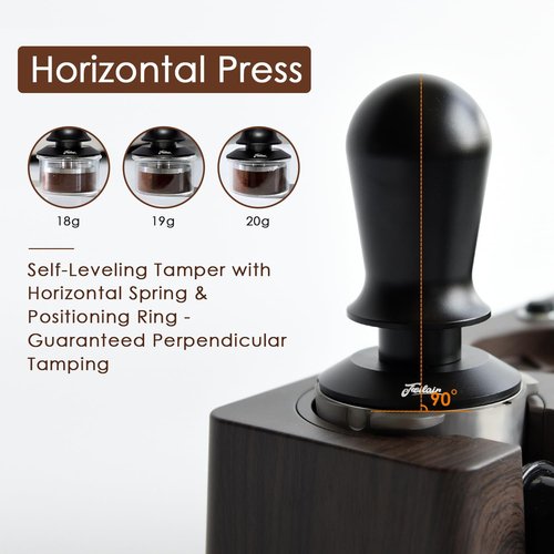 Feilair 54mm Espresso Tamper, Triple Spring Loaded Tamper, Coffee Tamper with Stainless Steel Ripple Base, Self Leveling Tamper for Barista, Compatible with 53mm/54mm Breville Portafilter