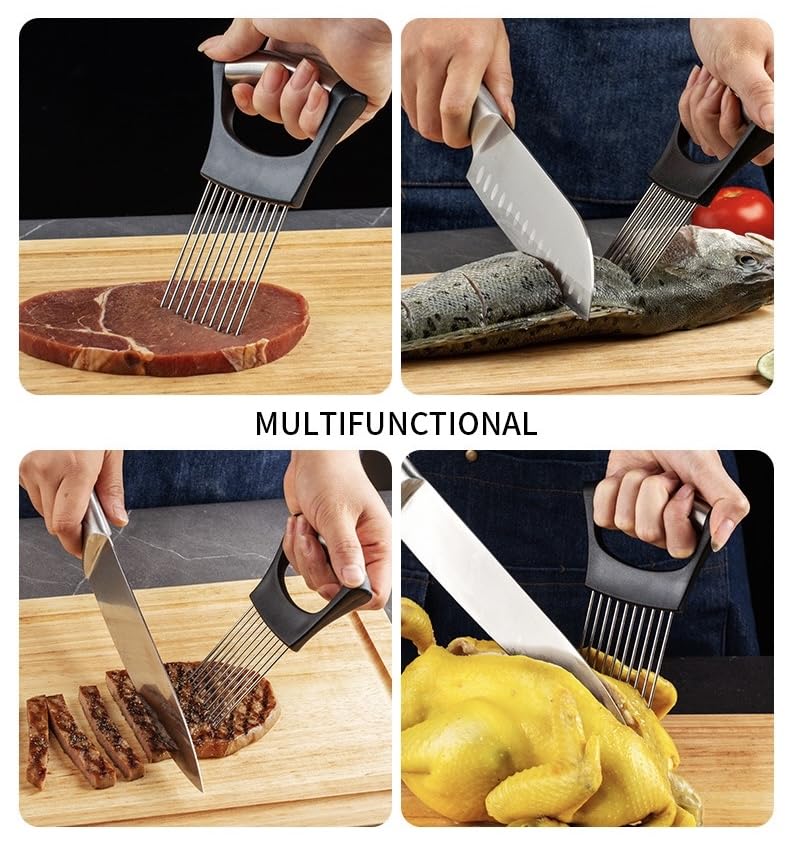 JCNART Large Stainless Steel Onion Slicer & Vegetable Holder