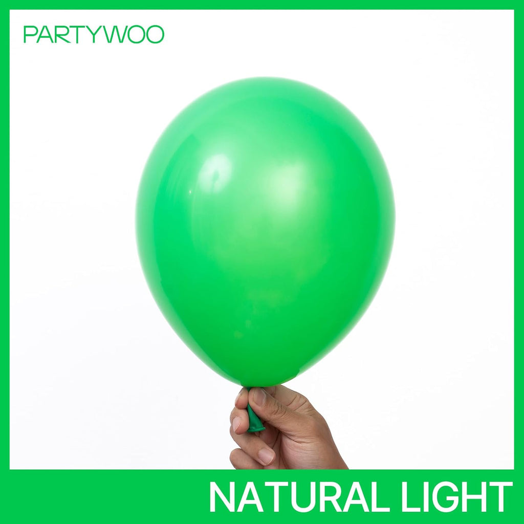 PartyWoo Green Balloons - 12 Inch Latex Helium Balloons for Birthday & Baby Shower | 101pcs