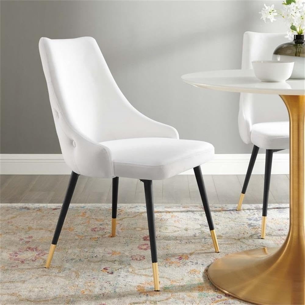 Modway EEI-3907-WHI Adorn Tufted Performance Velvet Dining Side Chair, White