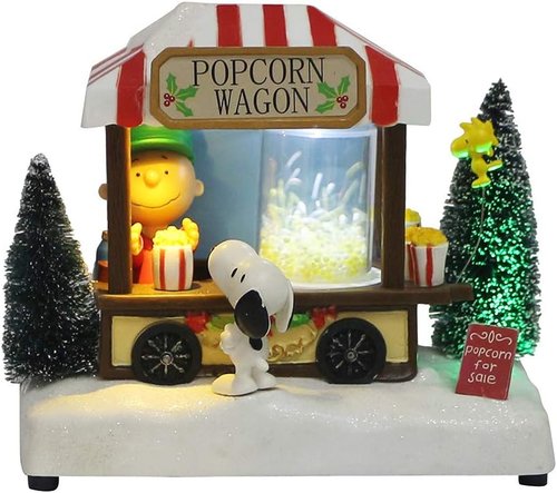 Kurt Adler 7-Inch LED Musical Table Piece - Battery-Operated Peanuts© Design for Holiday Decor