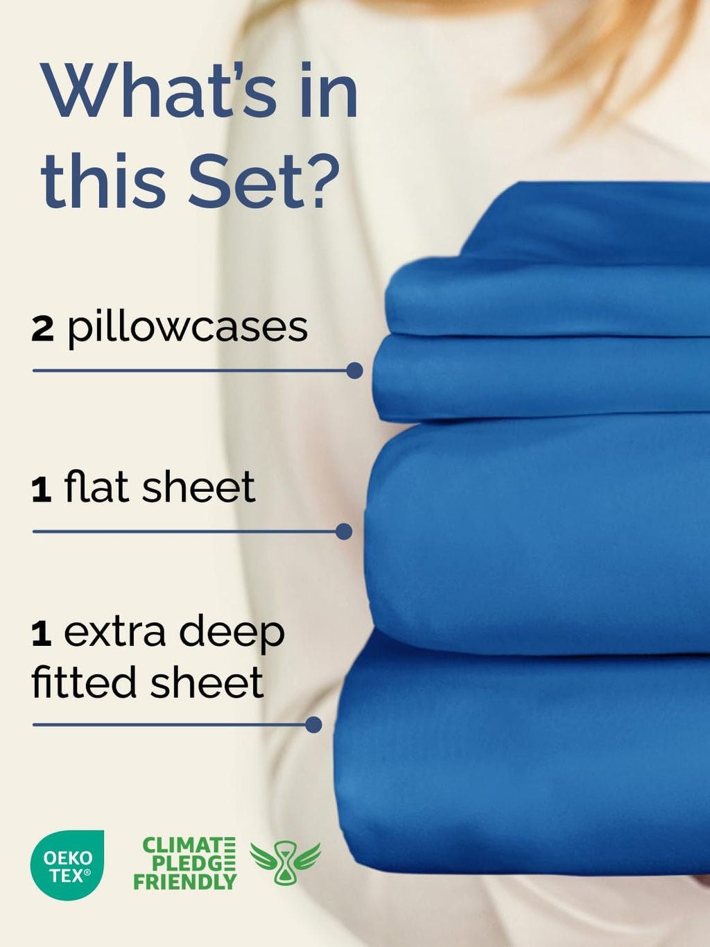 Skiennix Extra Deep Twin Sheet Set - 4 Piece Breathable Cooling Bedding - Soft Wrinkle-Free Royal Blue