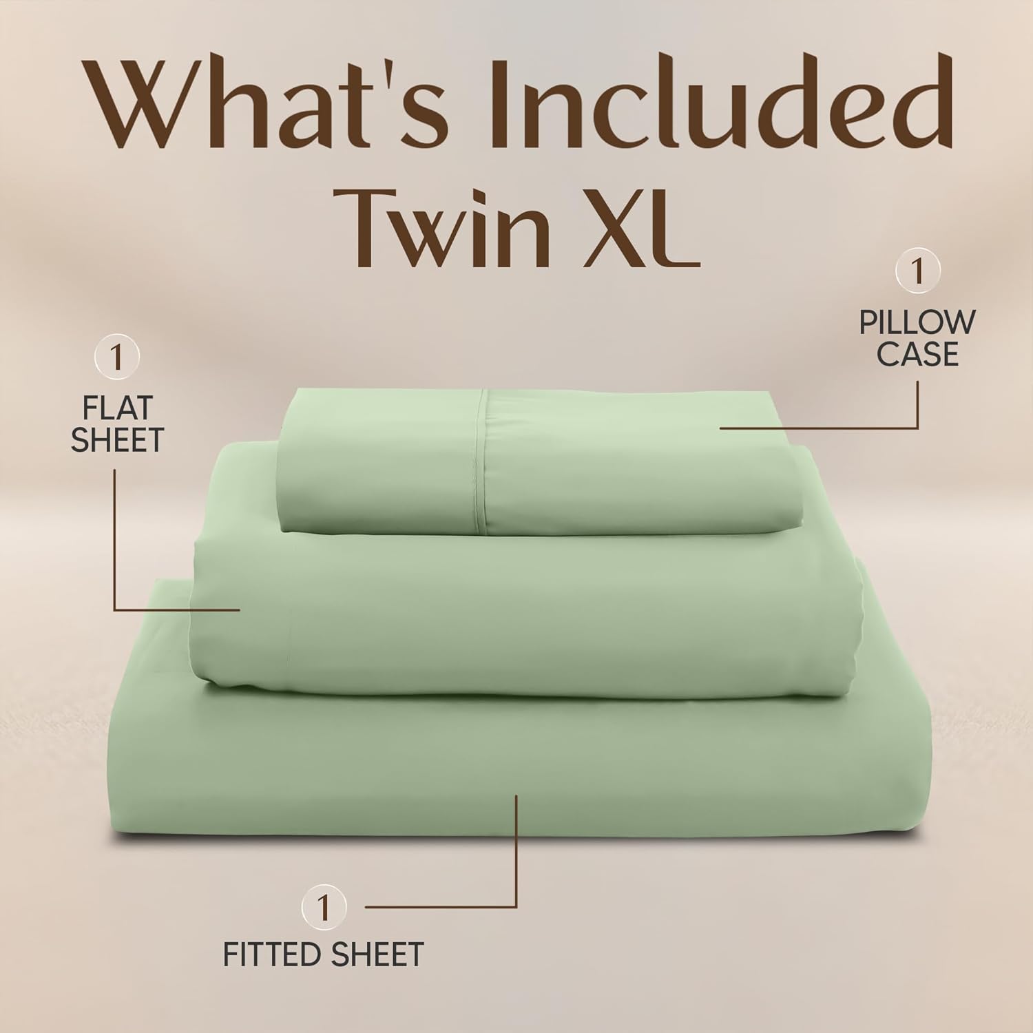 Utopia Bedding Twin XL Sheet Set - Soft & Breathable Microfiber, 3-Piece in Sage Color