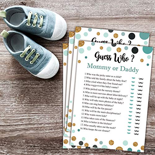 25 Gender Neutral Baby Shower Guess Who Game Cards - Unisex Fun Activity
