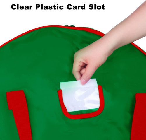 Christmas Wreath Storage Bag | 30" Heavy-Duty Container with Reinforced Handles & Double Zipper - Protect Decorations - Green