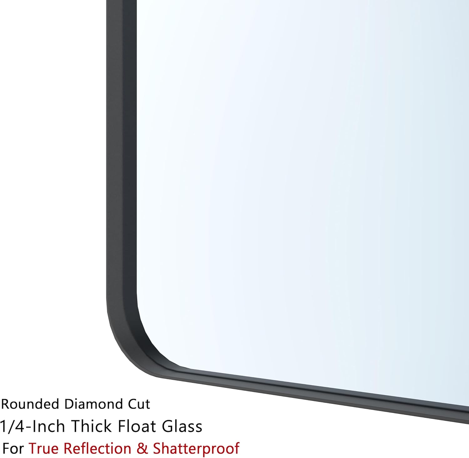 VocalStar Bathroom Mirror - 18 x 26 Inch Rounded Rectangle Metal Frame | Shatterproof Glass, Ultra-Flush Design