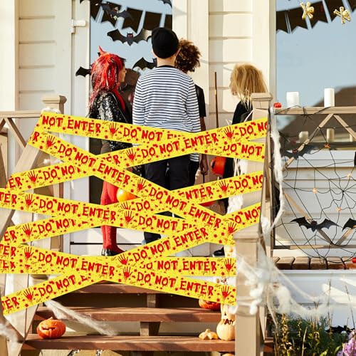 Halloween Caution Tape - 3in x 82ft Durable Party Decoration