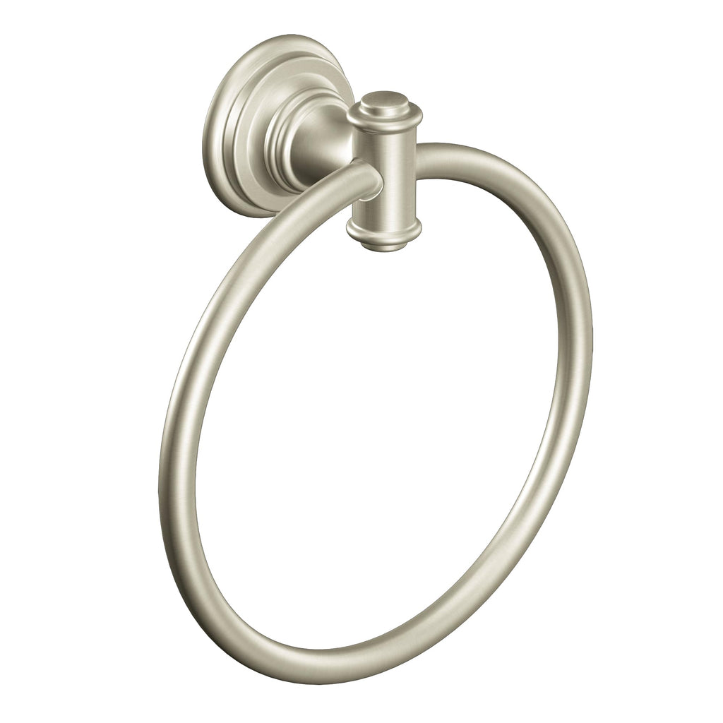 Moen DN9186BN Ellsworth Bathroom Hand -Towel Ring, Brushed Nickel