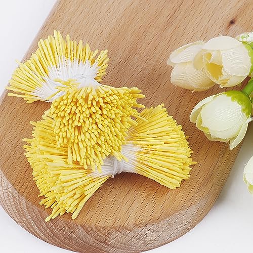 400PCS Yellow Double-Headed Flower Stamens for DIY Crafts